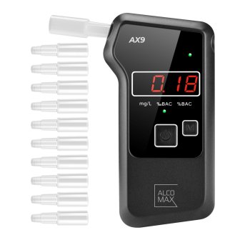 AX9 Breathalyzer with Platinum Electrochemical Sensor, 0–2‰ Range, 5000 Tests