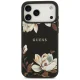 Guess Grained Flowers Classic Logo MagSafe vāciņš iPhone 17 Pro Max – melns | Phone Case Cover