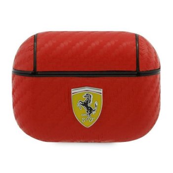 Ferrari Fesapcare Airpods Pro Cover Red/red On Track Pu Carbon