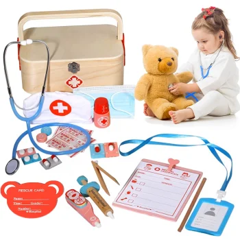 Little Doctor Деревянный набор доктора для детей + Стетоскоп | Wooden Play...