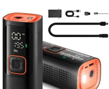 Portable Wireless Air Compressor Pump for Car and Bike, black