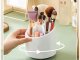 Rotating Makeup and Brush Organizer with Lid, White