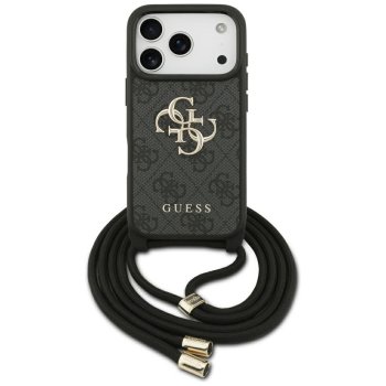 Guess 4G Big Logo Cord Stap Crossbody Phone Case Cover iPhone 17 Pro - Black