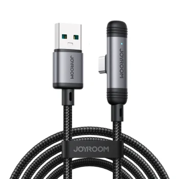 Joyroom S-A56 EnjoyX leņķa USB-A uz USB-C kabelis 3A 1.2m, melns