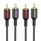 Borofone 2 RCA (Male) - 2 RCA (Male) Audio Cable Adapter, 1,5m, Black