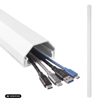 Alumīnija kabeļu noseglīste Maclean MCTV-897 W, 33x18x750 mm, balta
