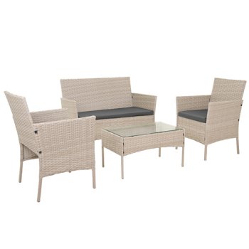 Polyrattan Garden Furniture Set Gardlov 26909, beige