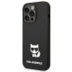 Karl Lagerfeld Silicone Choupette Body vāciņš iPhone 14 Pro, melns
