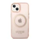 Чехол Guess GUHMP14MHTCMP Gold Outline Translucent MagSafe для iPhone 14 Plus (Розовый)