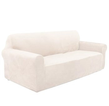 Velūra dīvāna pārvalks, Bēšs | Velour Couch Cover