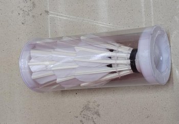 Badminton Feather Shuttlecocks 3-Pack Durable Training Set, White