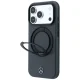 Mercedes Leather with Ring Stand MagSafe vāciņš iPhone 18 Pro Max / 17 Pro Max, tumši pelēks