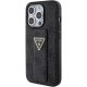Guess iPhone 15 Pro Case Grip Stand 4G Triangle Strass, Black