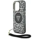 Guess HC IML Leopard Triangle Cord Strap MagSafe чехол для iPhone 16 Pro Max - Черный