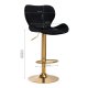 Grozāms bāra krēsls ar regulējamu augstumu QS-B15, Melns | Swivel Adjustable Height Bar Counter Stool Chair