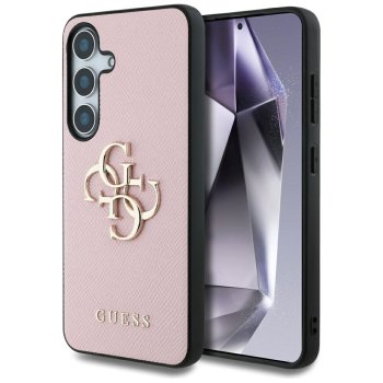 Чехол Guess Grained Big 4G Logo для Samsung Galaxy S25+ розовый