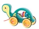 Bērnu Koka Velkamā Rotaļlieta Pārvietojams Bruņurupucis | Wooden Kids Rattle Pull Along Toy with Rope Turtle