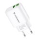 Wozinsky CUWCW 2.4A 2 x USB-A sienas lādētājs – balts