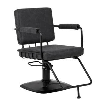 Frizieru krēsls Gabbiano Katania Loft Old Leather Melns