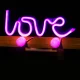 Forever Light LED Neons LOVE, Rozā (Baterijas + USB)