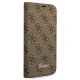 Guess iPhone 14 Pro Max чехол-книжка 4G Vintage Gold Logo, коричневый