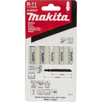 Пильное полотно для лобзика Makita A-85634 B-11 по дереву и пластику, 75 мм