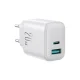 Сетевое зарядное устройство Joyroom JR-TCF21 USB-C / USB-A 20W PD / QC 3.0 белое (UK)
