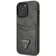 Guess 4G Triangle Logo Cardslot vāciņš iPhone 13 / 13 Pro, melns