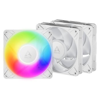Вентиляторы для корпуса Arctic P12 PRO PWM PST A-RGB 120мм, 3 шт., Белые