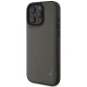 Mercedes iPhone 16 Pro Max Case Curved Stitches Leather, Brown