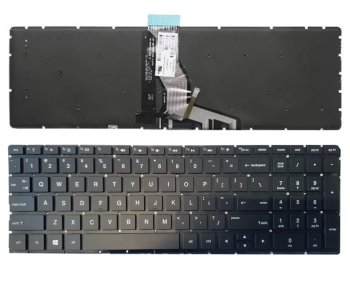 HP 250 G6, 255 G6, 15-BS Keyboard with Backlight (US), Black