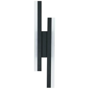 Dubultā LED sienas lampa 9W, 50cm, auksti balta, melna