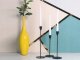 Glamour Metal Candlestick Set, 3 pcs, Black