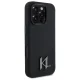 Karl Lagerfeld Silicone Shadow Metal Initial MagSafe vāciņš iPhone 16 Pro, melns
