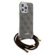 Guess iPhone 15 Pro Max vāciņš Crossbody Cord 4G Print, brūns