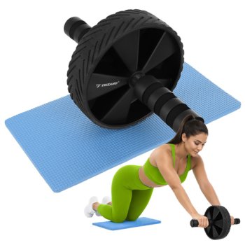 Ролик для пресса TRIZAND ABS Roller Wheel с ковриком для коленей, черный