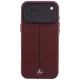 Mercedes Leather Semi Wrap Iconic Line MagSafe vāciņš priekš iPhone 18 Pro / 17 Pro, bordo