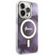 Guess iPhone 14 Pro vāciņš Golden Marble MagSafe, violets