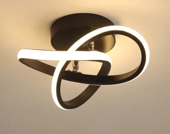 Griestu Lampa Gaismeklis LED Lustra, Melns | Chandelier Ceiling Light Lamp
