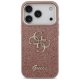 Guess Fixed Glitter Big 4G Metal Frame Phone Case Cover iPhone 17 Pro - Pink
