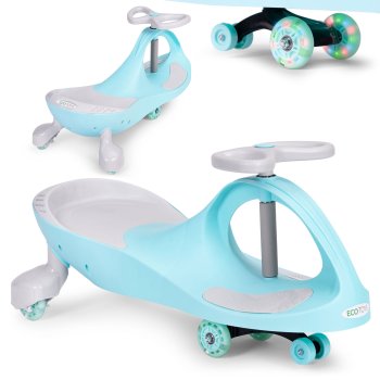 Ecotoys YM-SW-1 Kids Gravity Ride-On Toy with LED Wheels, Blue
