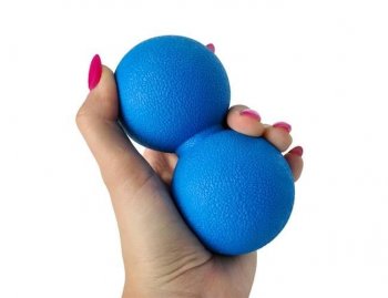 Cietas Gumijas Masāžas Dubultā Bumba 12,3 x 6,5 cm, Zila | Hard Rubber Massage Double Fascia Ball 12,3 x 6,5cm, Blue