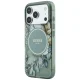 Чехол Guess IML Flowers Pearl Strap MagSafe для iPhone 18 Pro Max / 17 Pro Max, зелёный