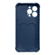Apple iPhone XS Max 6.5\" Silicone Wallet Card Case, Blue | Silikona Vāciņš Maciņš Apvalks Bampers