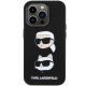 Karl Lagerfeld iPhone 15 Pro Max Case Silicone Karl & Choupette Head, Black