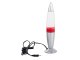 Lava lamp night light with liquid wax, silver, 34.5 cm