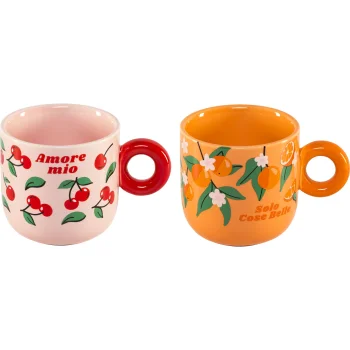 Bialetti Mercato Della Frutta porcelāna krūzīšu komplekts, 2 gab., 300 ml