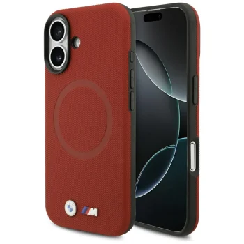BMW M FW Metal Logo MagSafe vāciņš iPhone 17, sarkans