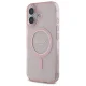 Guess iPhone 16 vāciņš IML Glitter Circle MagSafe, rozā