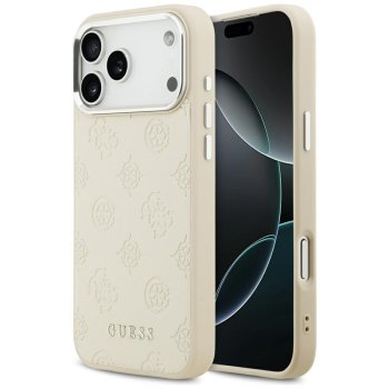 Guess Peony Hot Stamp Script MagSafe aizsargvāciņš iPhone 17 Pro Max — bēšs | Phone Case Cover
